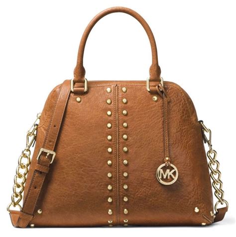 michael kors studded leather satchel|Michael Kors non leather bags.